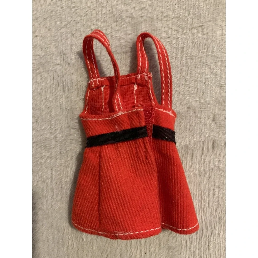 BARBIE DRESS JUMPER DISNEY FUN 1997 RED MICKEY MOUSE BLACK BELT DOLL CLOTHES - Picture 2 of 2